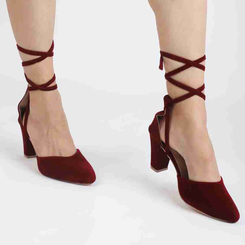 Maroon lace clearance heels