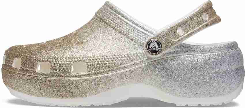 Gold glitter 2025 crocs womens