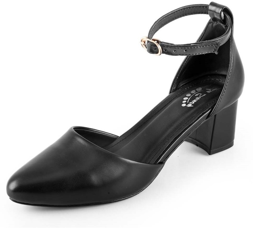 Black closed toe 2 inch heels sale