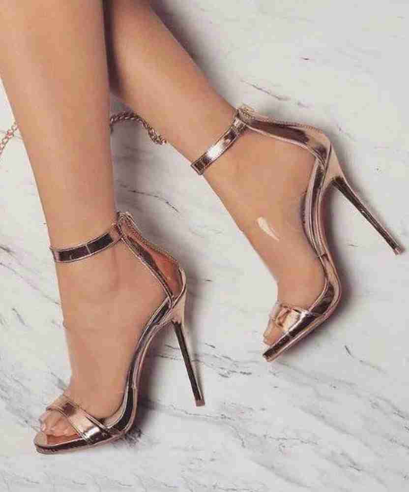 Shiny rose gold clearance heels