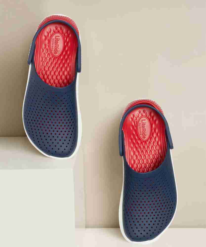 Crocs literide discount blue and red