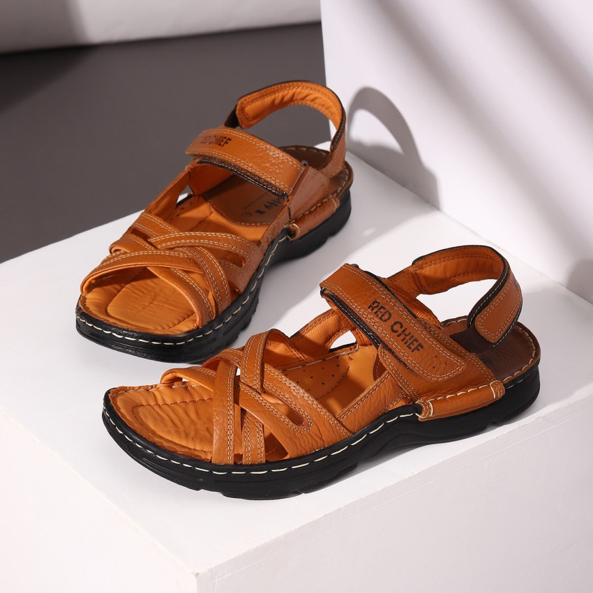 Red Chief Brand Men's RC247 Leather Casual Sandal (Black) :: RAJASHOES