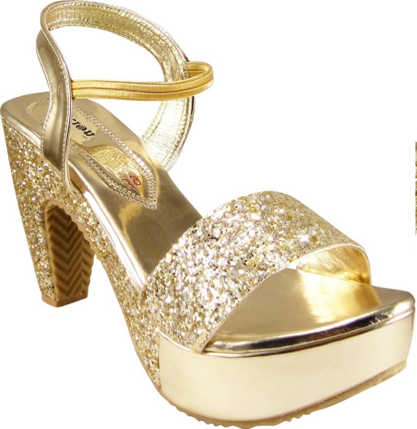 Gold store colour sandals