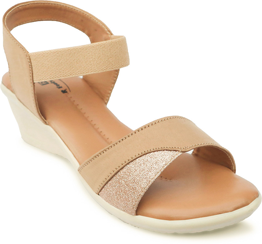 Beige low wedge sandals clearance