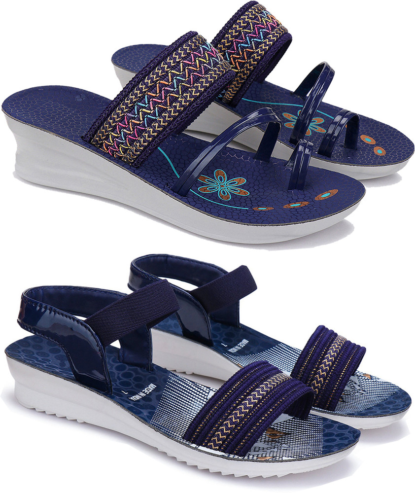 Multicolor sales wedge sandals