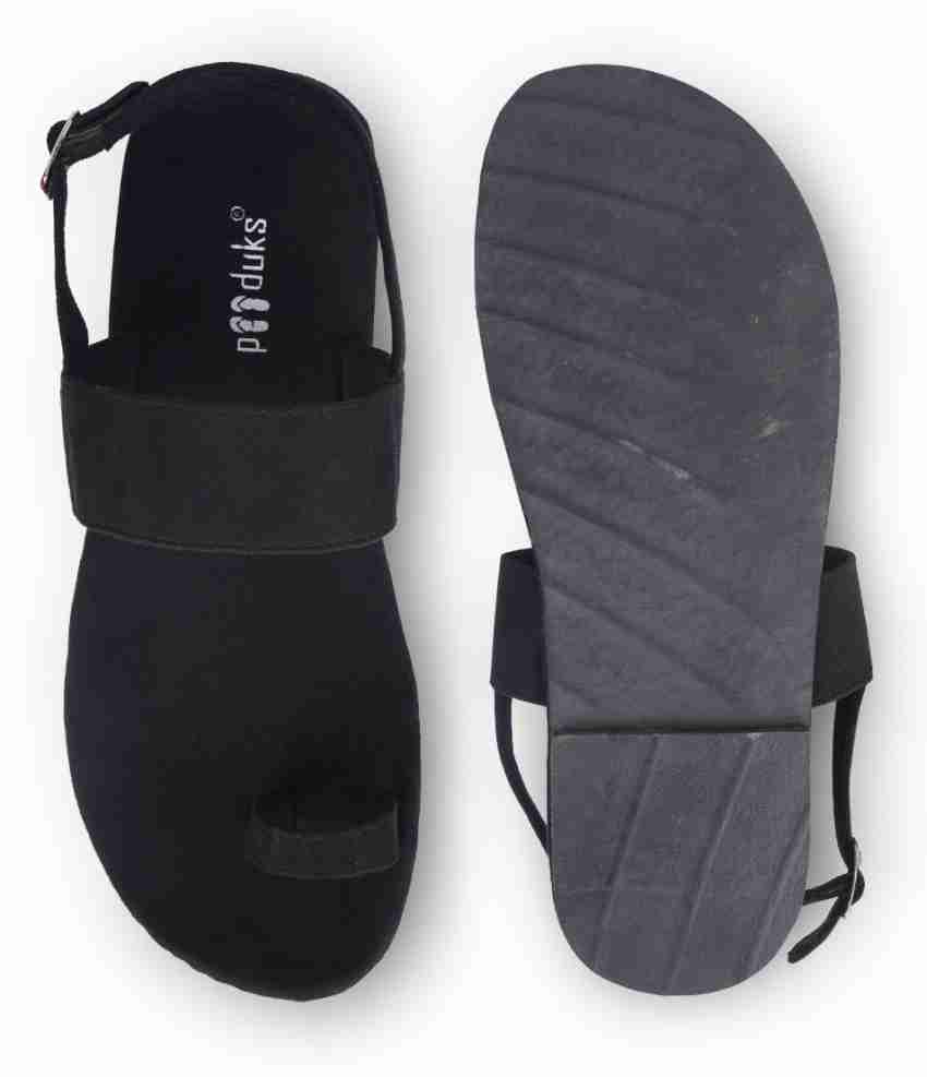 Buy Black Sandals for Men by PAADUKS Online