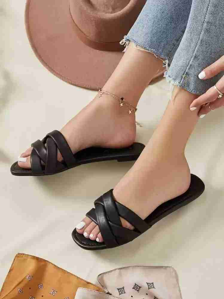 Black stylish sandals on sale