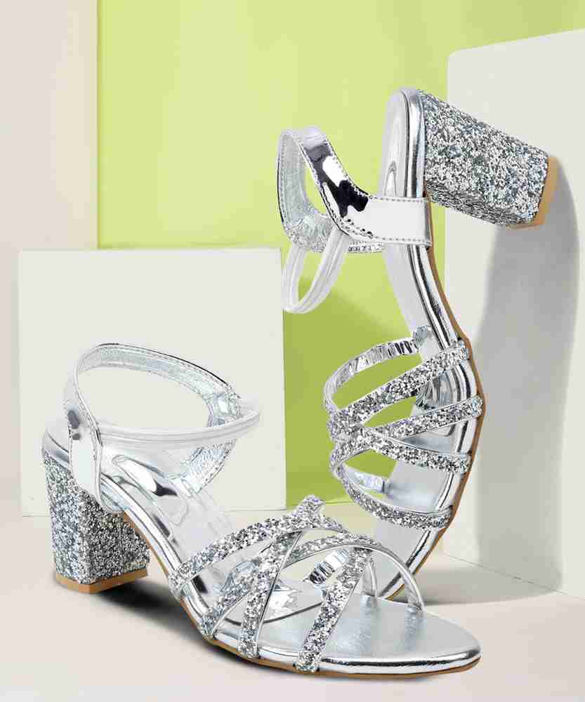 Silver colour high heels 2025