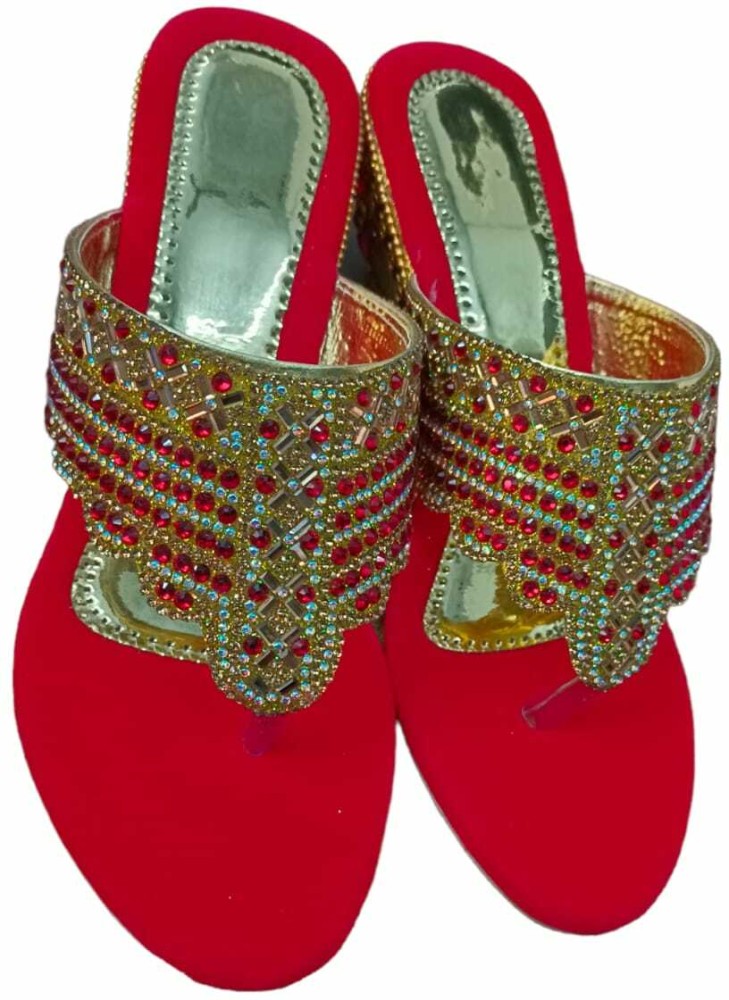 Dulhan sandal red on sale colour