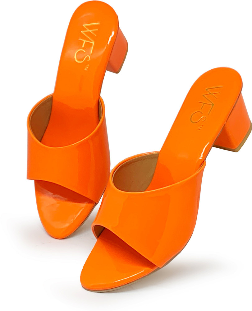Orange 2025 mules heels