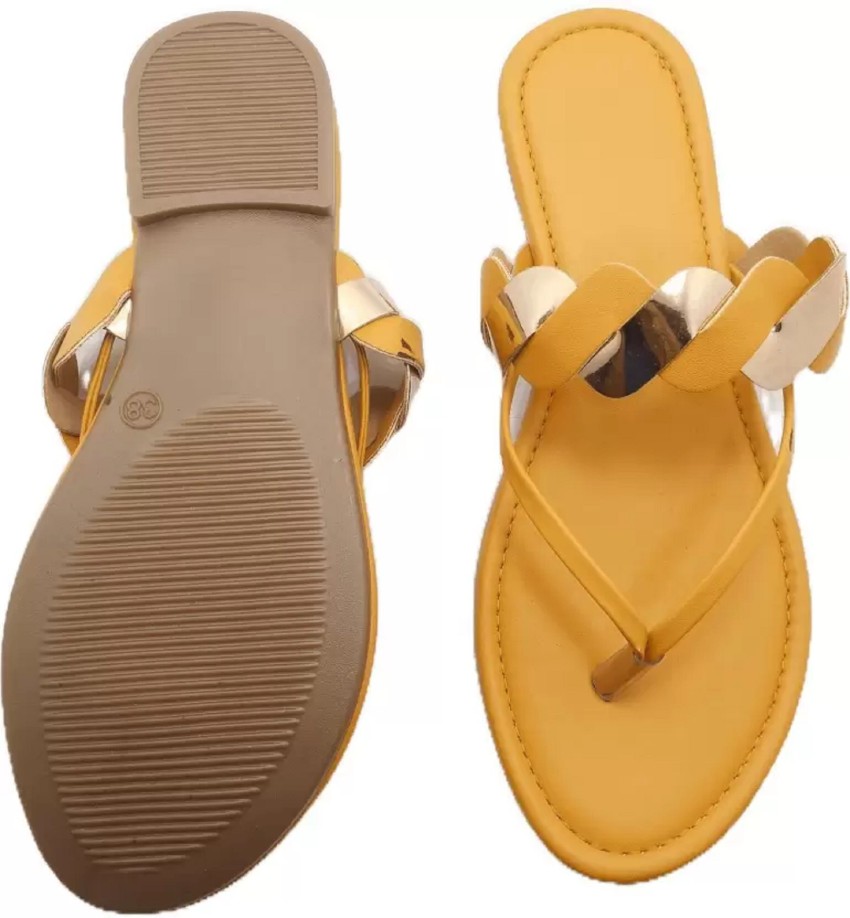 Girls yellow flip discount flops