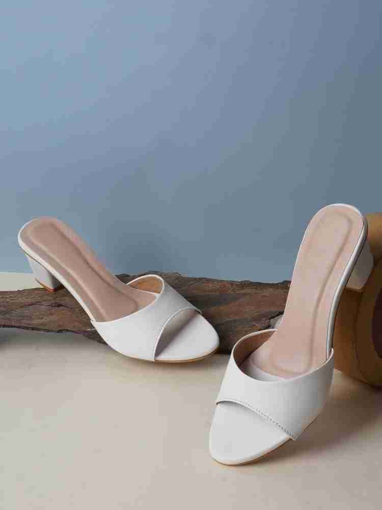 White best sale square mules