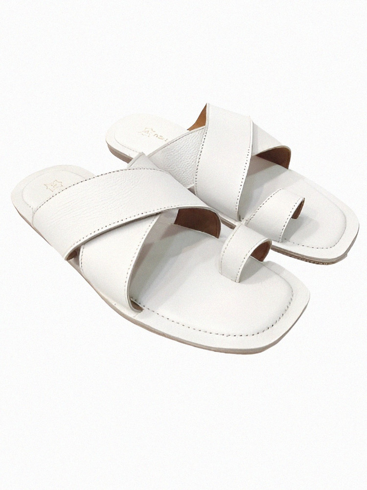Criss cross sales white sandals