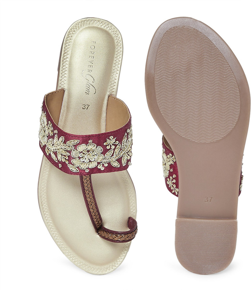 Forever Glam By Pantaloons Women Maroon Flats Buy Forever Glam