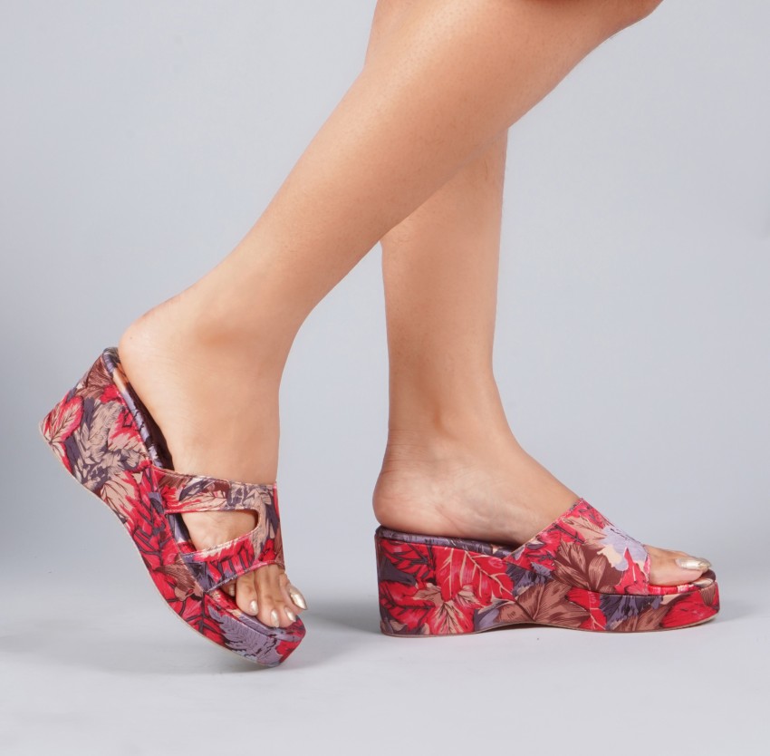 Buy JM LOOKS Fashion Multi Colour Wedges Heels Sandals With Solid