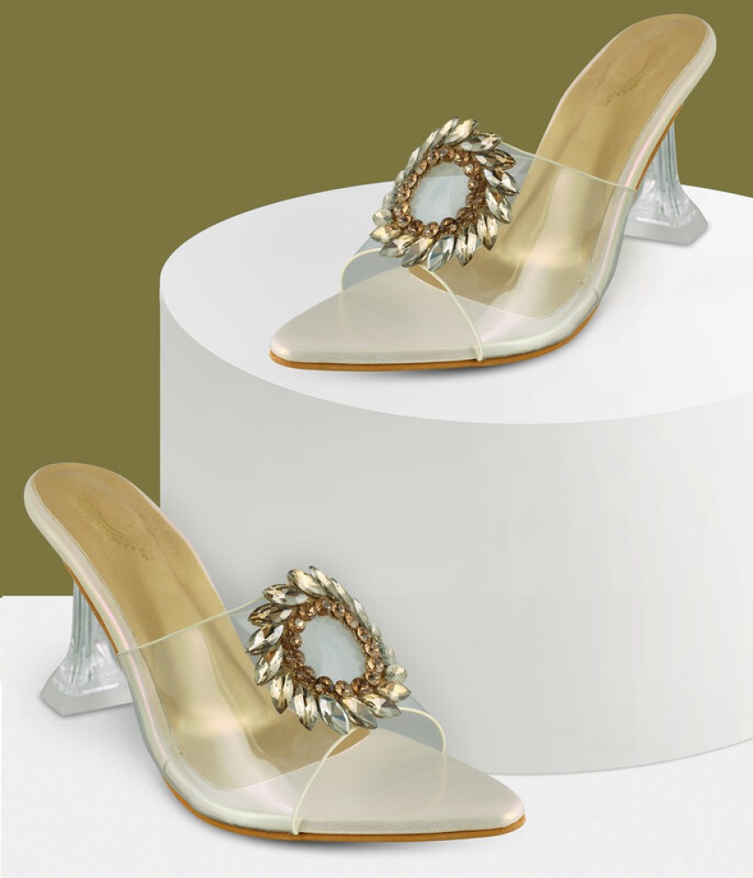 Transparent hot sale gold heels