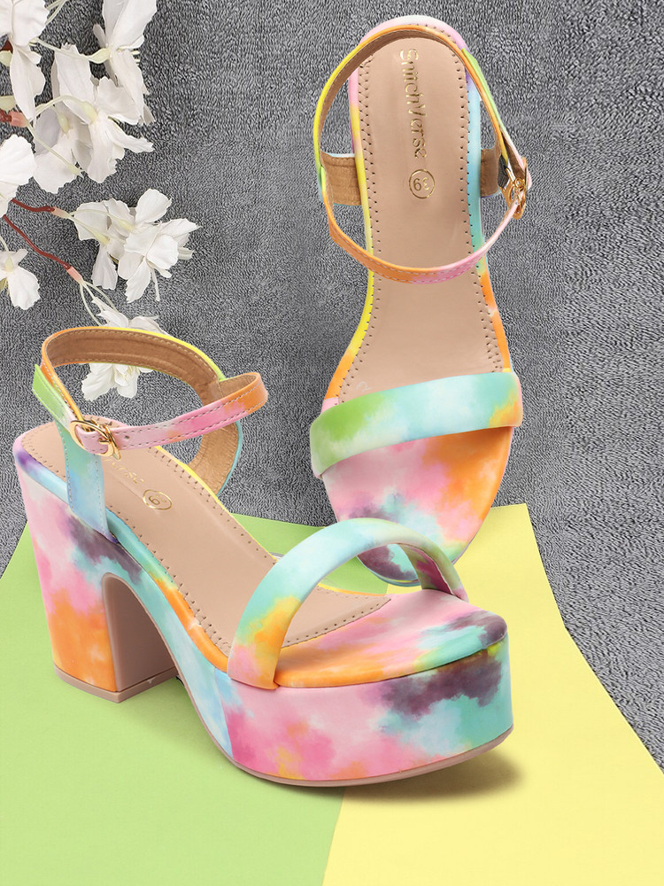 Multicolor platform best sale sandals