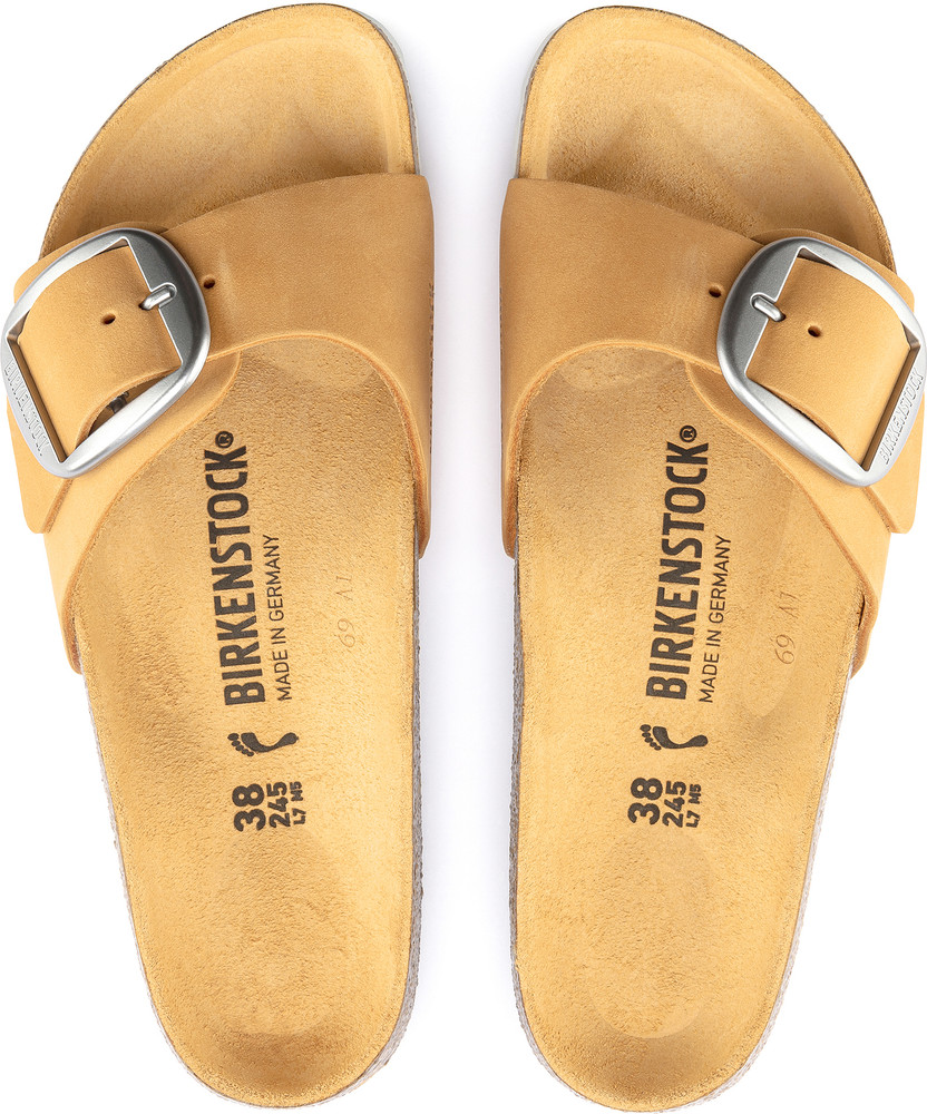 Birkenstock madrid big buckle flat sandals in tan store