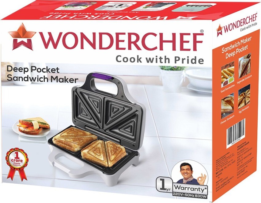 WONDERCHEF Deep Pocket Sandwich Maker Toast Price in India - Buy