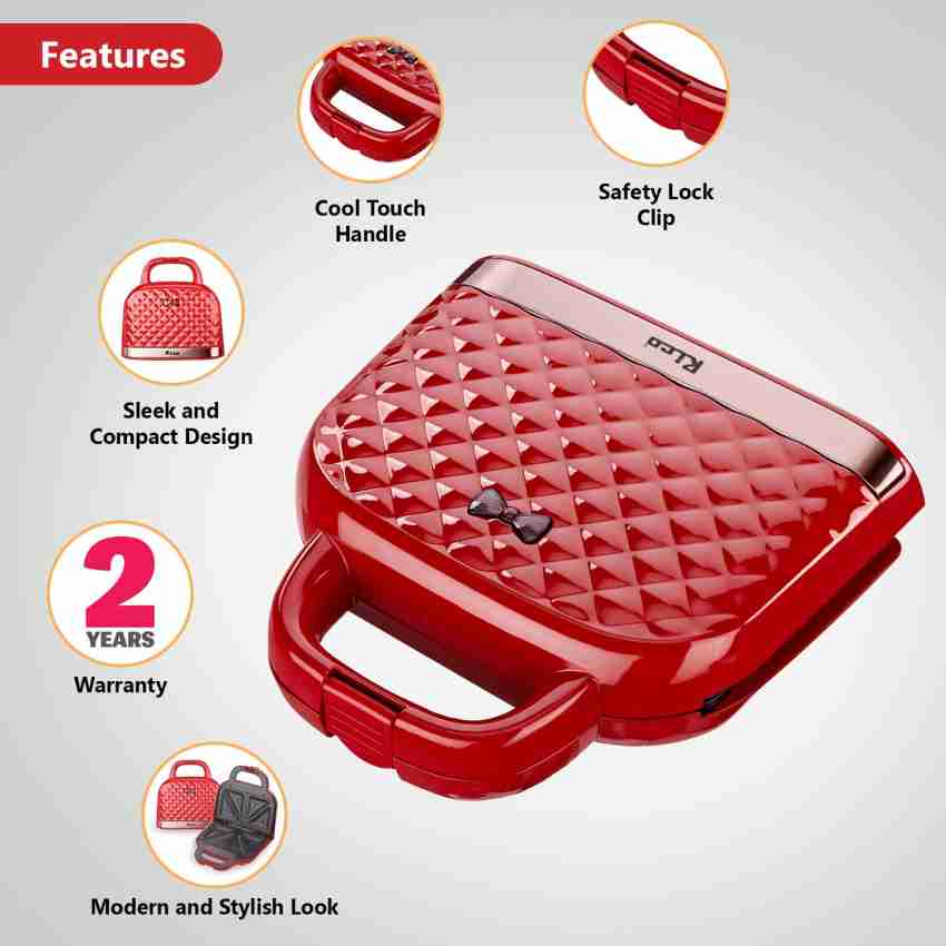 Rico TS1904 800W Non Stick Sandwich Toaster Maker (Red).– Rico India