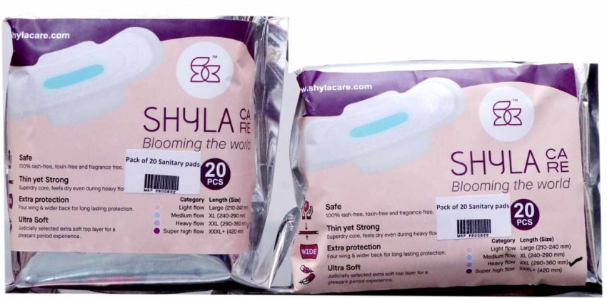 shyla care Rash Free Sanitary Pads All XXL Heavy Flow 40 Napkins