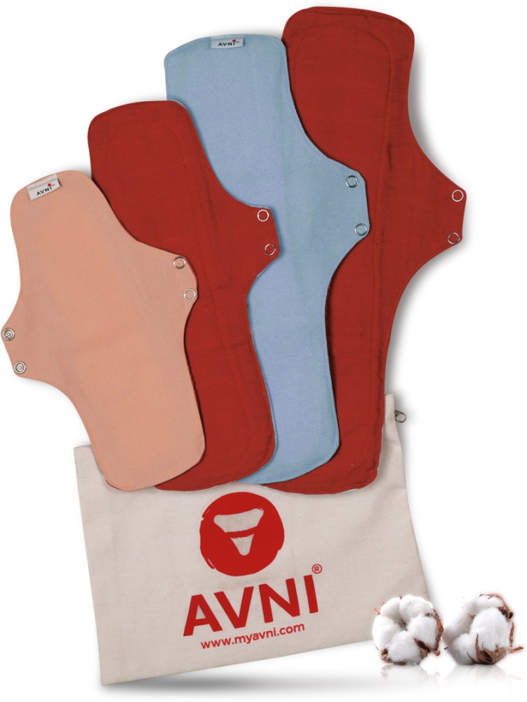 Avni Lush Washable Cloth Pads, 4s (2 XL + 2 XXL), Antimicrobial, With  Storage Pouch Sanitary Pad, Buy Women Hygiene products online in India