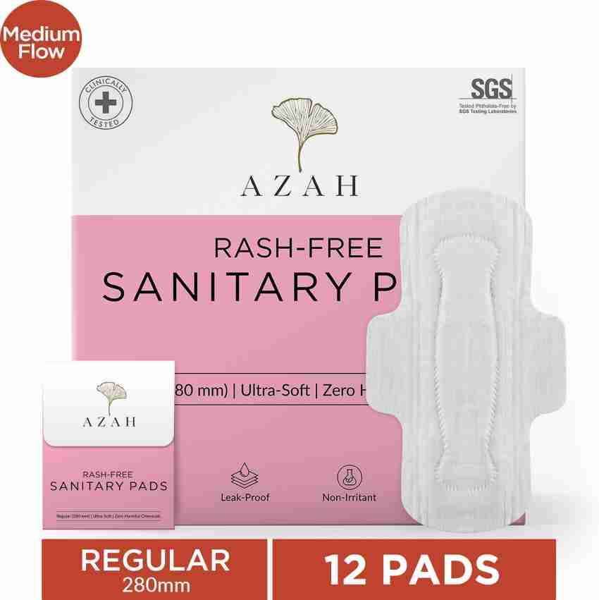 AZAH Rash-Free Clinically Tested Safe Sanitary Pad With Disposable Bags  Size:Regular Sanitary Pad, Buy Women Hygiene products online in India