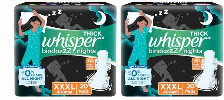 Whisper THICK bindazZZ nights XXXL 400 mm - 20x2 Pcs Sanitary Pad