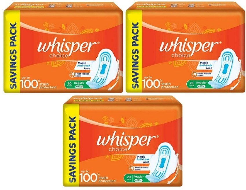 Whisper Sanitary Pads - Choice Wings Regular 20 pcs