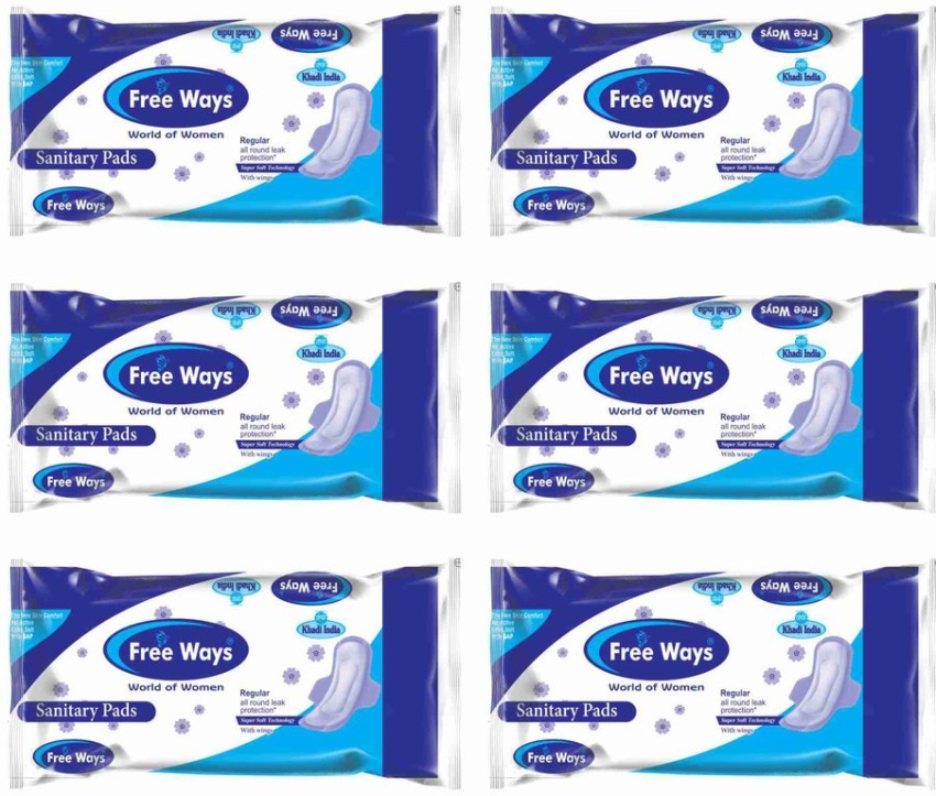 free ways Khadi India Ultra Soft Sanitary Pads with wings regular L size (  42Count) Sanitary Pad, Buy Women Hygiene products online in India