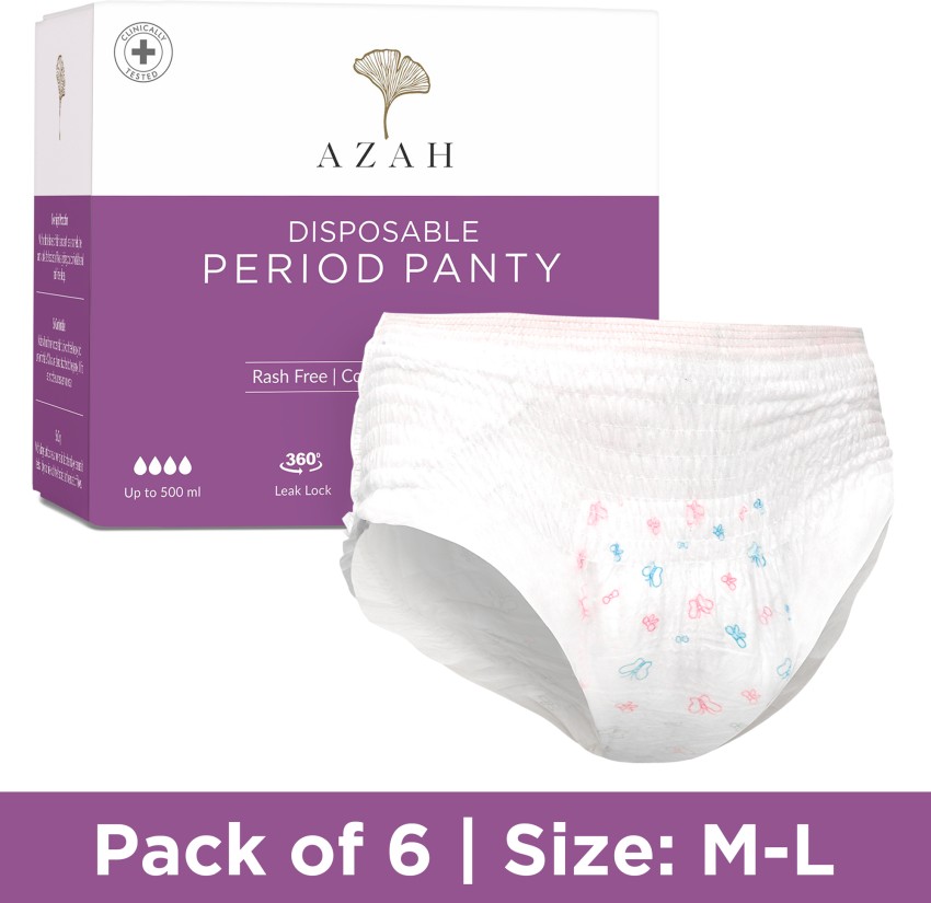 Whisper Bindazzz Nights Period Panties for women and girls, Pack of 6 Pants