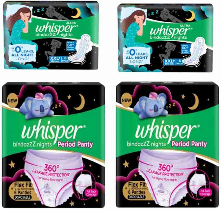 Whisper BINDAZZZ NIGHT PERIOD PANTY 6+6N + XXL 6+6 BindazzZ night