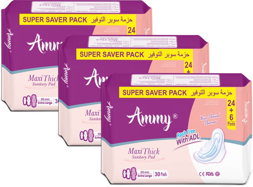 Buy Buffy Premium Maxi Tri Fold Sanitary Pads, XX-Large, Pack of 1 (40  Pieces) (1) Online at Low Prices in India 