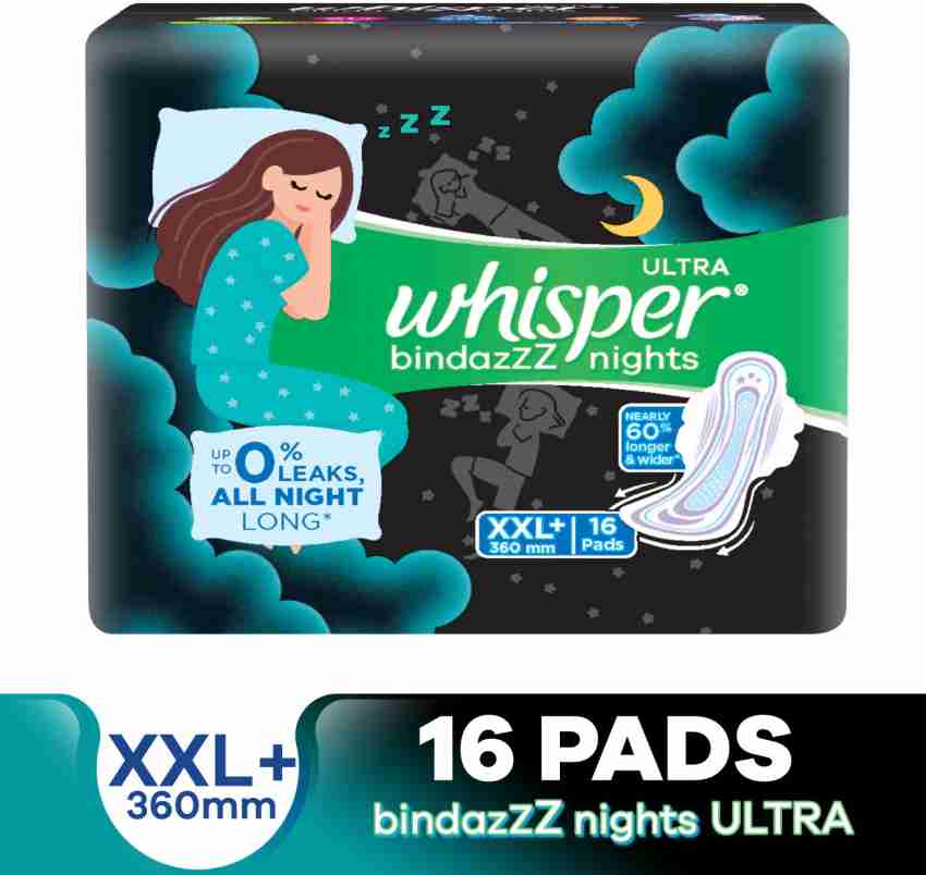 Whisper Bindazzz Nights Pads for Women XXL Plus- 6 Pads, Whisper-bindazz-XXL+-6s