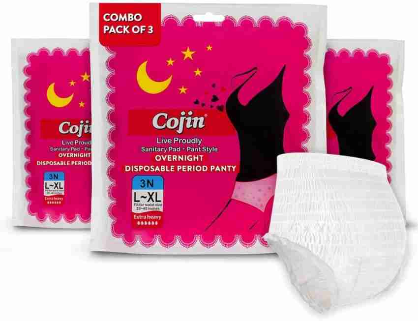 Cojin Disposable sanitary panties for overnight use Combo of 3 (9 Nos.) Sanitary  Pad, Buy Women Hygiene products online in India