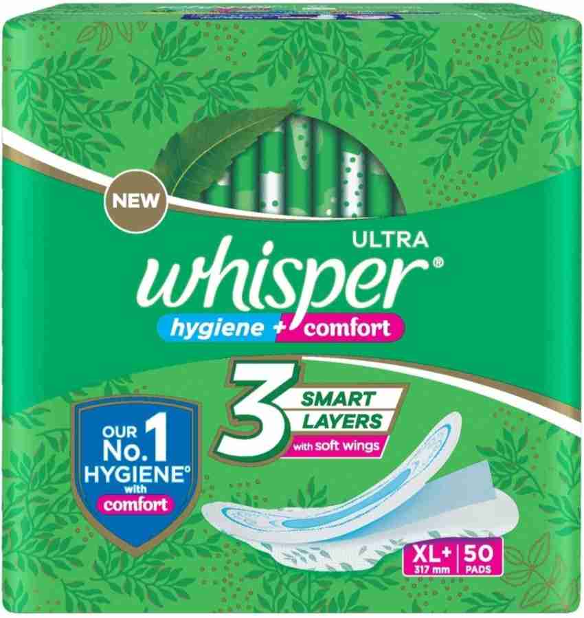 Whisper Ultra Clean Sanitary Pads for Women XL+, 50 peace Sanitary Pad, Buy Women Hygiene products online in India