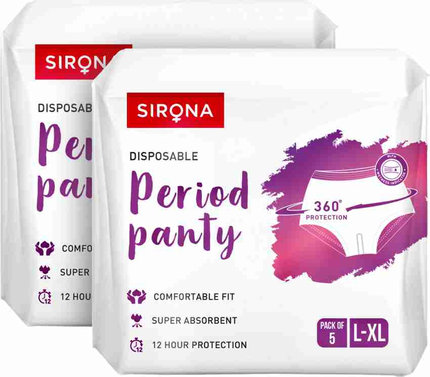 Buy Sirona Disposable Period Panties for 360 Degree Protection, No Leakage  & Discomfort, Ultra Absorbent Core (XXL Size) - 5 Panties Online at Best  Prices in India - JioMart.
