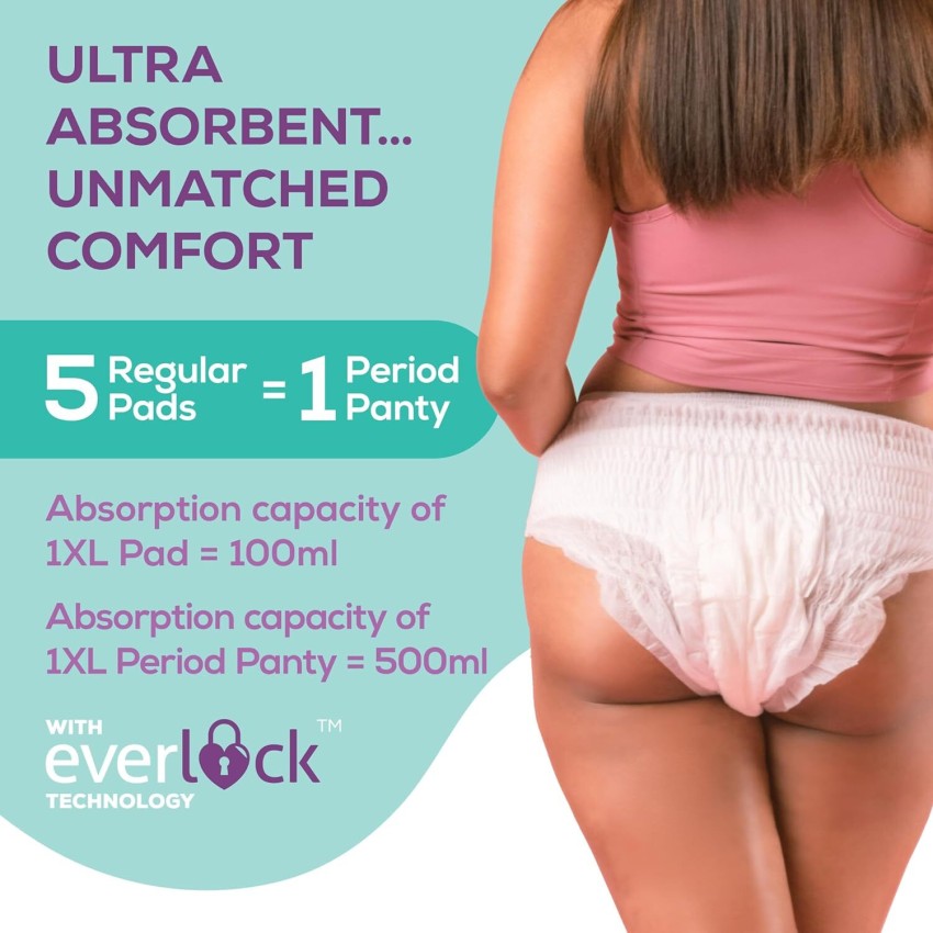 AZAH Period Panties for Women Leak Proof (Pack of 6) 500ml Absorbent Disposable  Panties After Delivery and Night Period Panties with 360 Leak-Proof  Technology