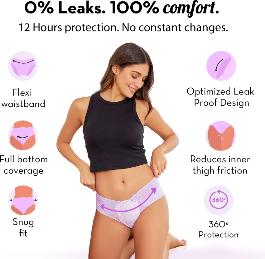 Heavy Flow Period Panties | Boxer Fit | Prevents Front, Back & Inner Thigh  Stains | 3 Pack