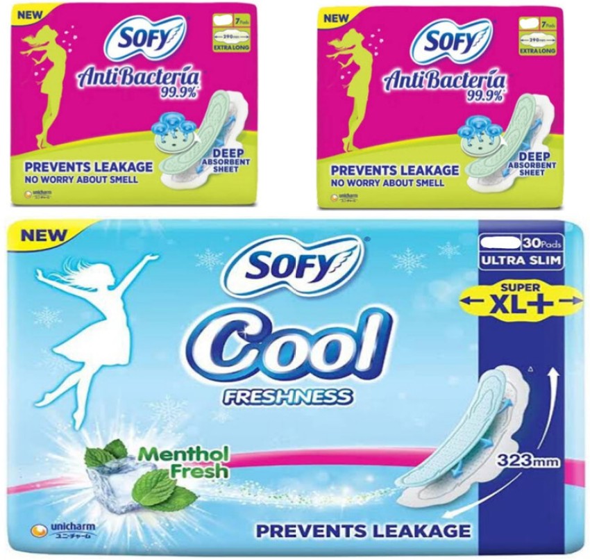 Sofy Cool Extra Long Sanitary Pads 17 Pieces Online - Sofy India