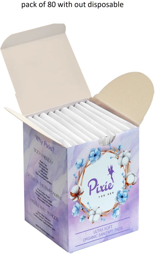  Azah Rash-Free Sanitary Pads for women, Organic Cotton Pads, All XL : Box of 60 Pads - with Disposable bags