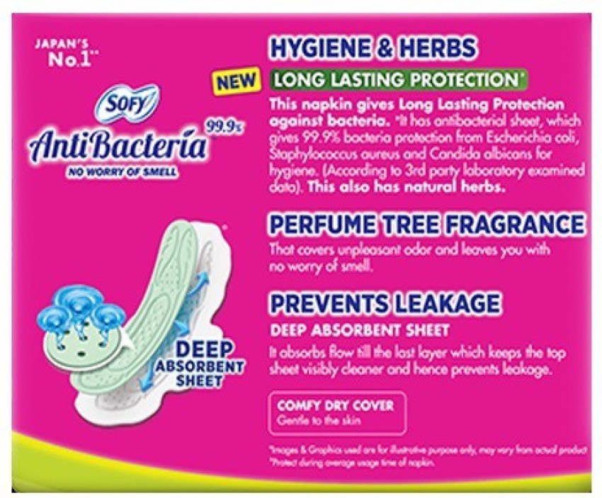 Sofy Anti Bacteria Sanitary Pads (Extra Long - 28 Pads) Price - Buy Online  at ₹207 in India