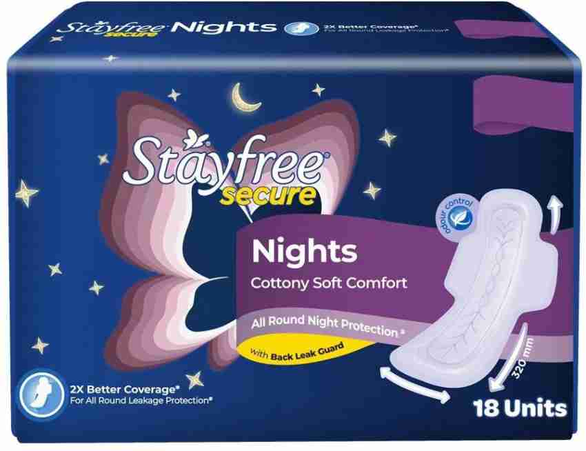 Stayfree Secure Nights Cottony Soft Comfort Sanitary Pad (XL) 18's