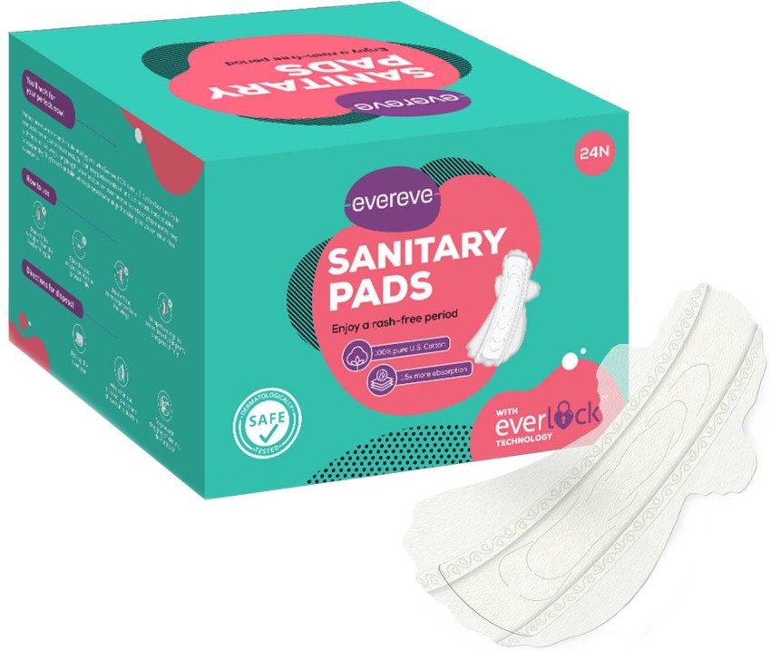 EverEve 100% pure U.S. Cotton Ultra Thin Sanitary Pads, XXL Size, Sanitary  Pad, Buy Women Hygiene products online in India