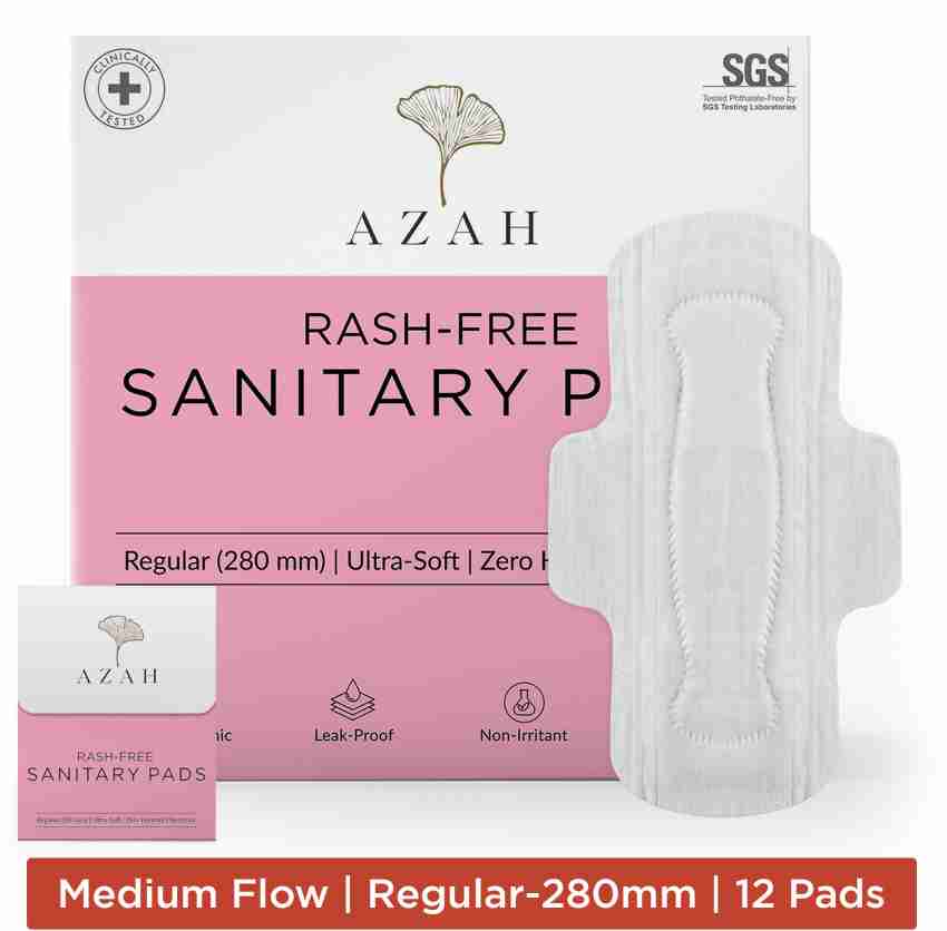 Buy Azah Rash-Free Organic Sanitary Pads (Box Of 30 Pads: With Disposal  Bags) Online