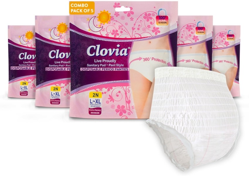 Clovia sanitary napkin- disposable period panty type Combo of 5