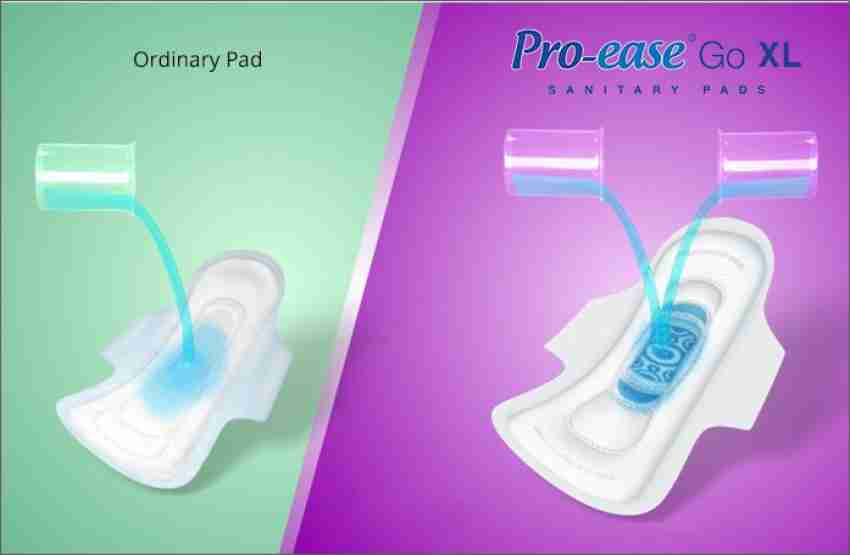 Pro-ease Go Long 17+17 pads wings (25 mm) longer Sanitary Pad, Buy Women  Hygiene products online in India