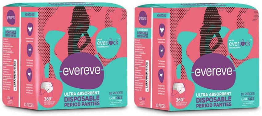 Evereve Ultra Absorbent Disposable Period Panties, M-L, 2's Pack
