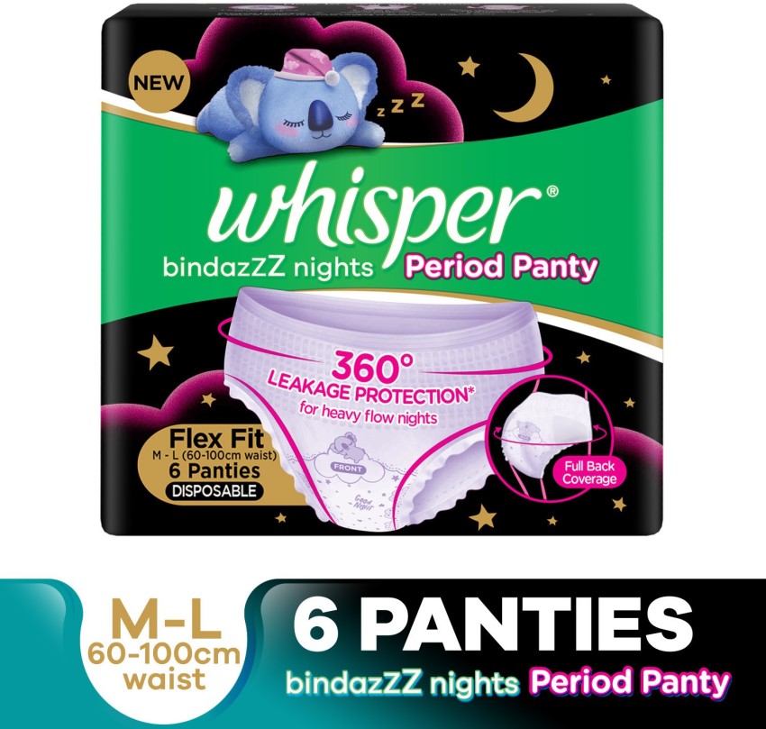Whisper Bindazzz Nights Period Panties Sanitary Pad, Buy Women Hygiene  products online in India