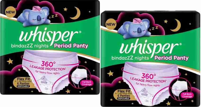 Buy Whisper bindazzzz night period panties 6 +7+7 whisper maxi nights pad  Pack of 3 Online at Low Prices in India 